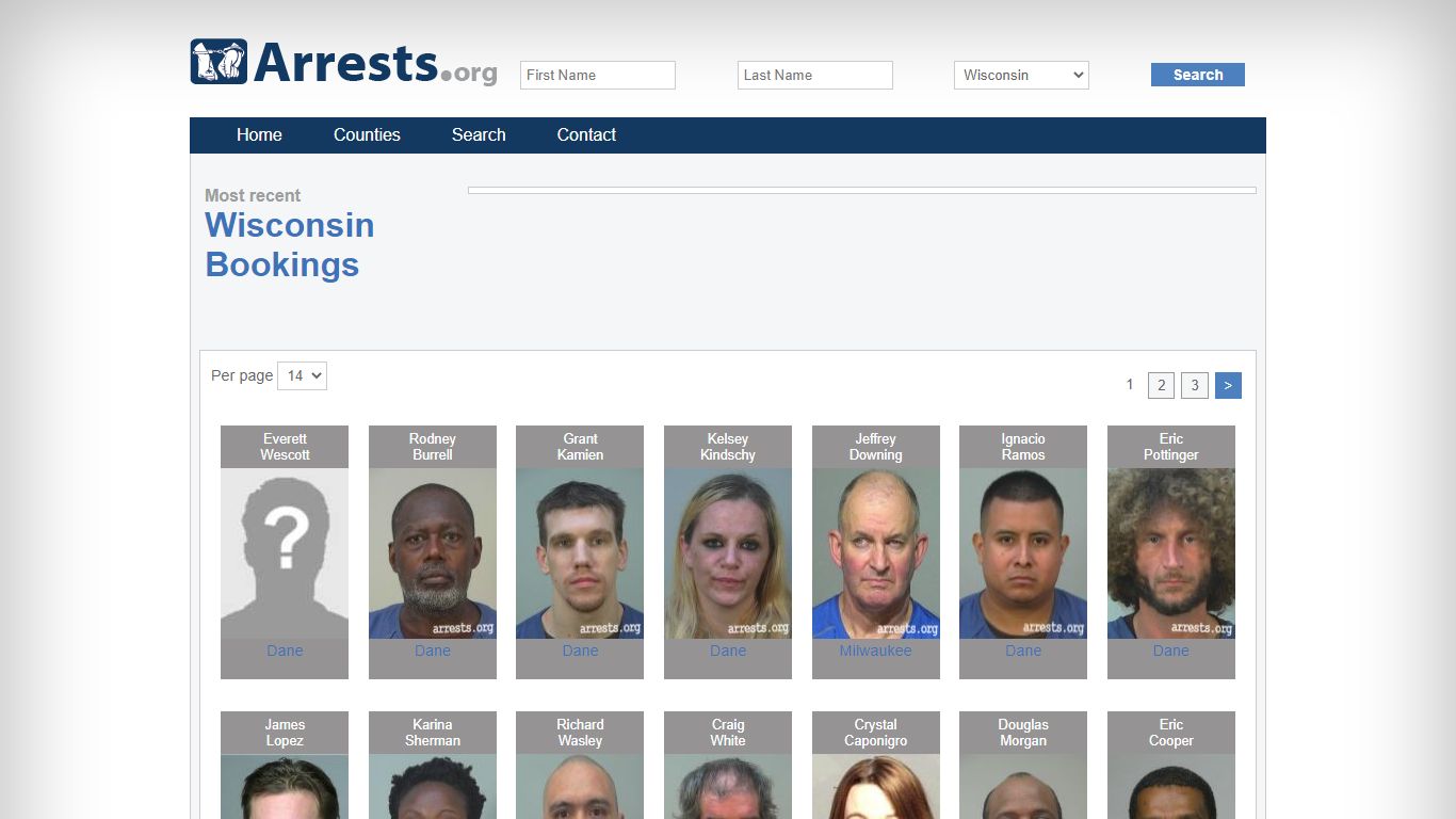 Wisconsin Arrests and Inmate Search